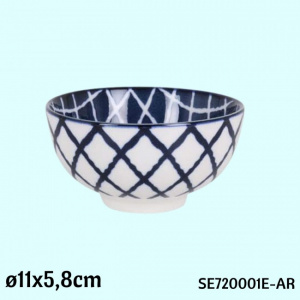 Bol ceramic JAPO-11x5.8cm model Hana albastru romb, bol ceramica, bol ceramica supa, castron ceramica, castron ceramica cereale,Bol ceramic, Vas ceramic, Bol din ceramica, Vas pentru mancare ceramic, Bol decorativ ceramic, Bol pentru servire ceramic, Vas 