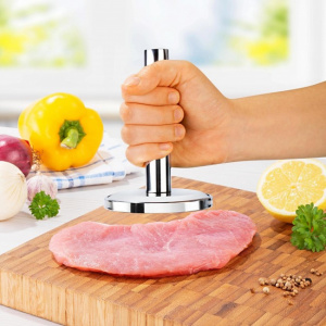 Dispozitiv pentru batut carne, inox, 8,4x12,5 cm, Happymax, ciocan pentru carne, dispozitiv batut carne, ciocan snitele, ustensila bucatarie, inox, Happymax, dispozitiv carne frageda, instrument preparare carne, bucatarie profesionala, ustensile calitate,