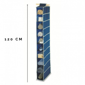 Organizator suspendat cu 10 compartimente-BLUE, happymax.ro organizator textil pentru dulap, organizator textil ajustabil pentru dulap, organizator suspendat pentru dulap, Etajera textila suspendata, Etajera suspendata pentru depozitare, Organizator texti