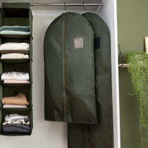 Organizator vertical cu 5 compartimente pentru bara de haine 30x30x105 cm-Greentex