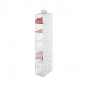 Organizator vertical textil, etajera suspendata 7 compartimente 105x30x15 cm-Palma, raft vertical flexibil cu 7 compartimente etajera materila textil, etajera textila, etajera verticala bara sifonier, etajera verticala pentru sifonier, organizatoare stend