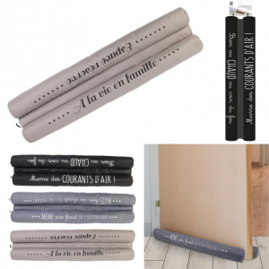 Protectie dubla anti curent pentru usa, 20x80 cm, negru, Happymax ,  protectie usa anti curent si anti praf