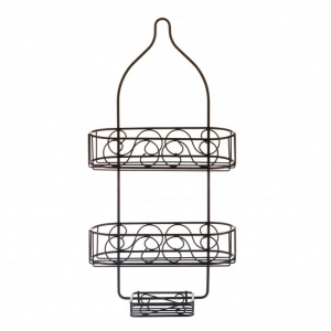 Raft suspendat pentru baie, fier forjat,  26 x 50,5 x 10 cm - Nostalgia, suport accesorii baie, etajera suspendata baie, etajera baie metal, etajera baie cu carlig