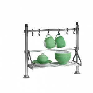 Raft telescopic bucatarie cu polita si carlige-model-241