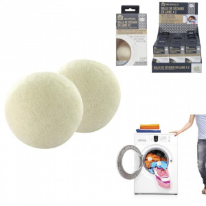 Set 2 bile din bumbac, pentru uscator rufe, diametru 7 cm, Happymax