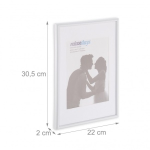 Set 2 rame pentru fotografii A4, alb, Relaxdays - Img 3