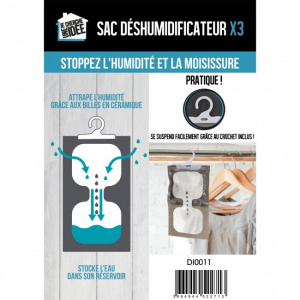 Set 3 absorbante de umiditate suspendate, 16x2x30 cm, Happymax