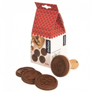Set 4 forme silicon+decupator biscuiti ciocolata