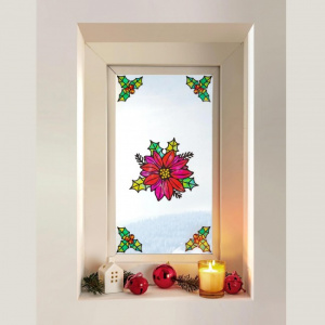 Set 4 seturi autocolante fereste pentru Craciun, 20x30cm, Happymax, Autocolante ferestre Craciun, Decoratiuni ferestre Craciun, Autocolante tematice Craciun, Autocolante sarbatori iarna, Autocolante festive pentru ferestre, Sticker Craciun fereastra, Deco