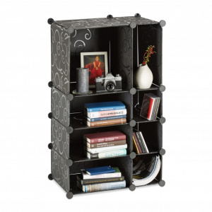 Sistem rafturi modulare 8 compartimente negru-design