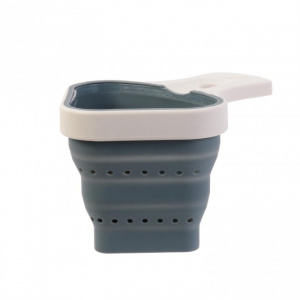 Sita silicon, pliabila, pentru gatit la aburi, gri, 10 x17.5 x 13 cm, Happymax, Sita silicon, pliabila, pentru gatit la aburi, sita aburi legume, sita gatit aburi, sita aburi silicon.Sita silicon, Sita pliabila, Sita pentru aburi, Sita pentru gatit la abu