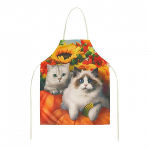 Sort de bucatarie, pisicute de toamna, Happymax, sort de bucatarie, sort de bucatarie femei, t de bucatarie Happymax, Sort de bucatarie cu pisicute, Sort bucatarie tematica toamna, Sort bucatarie design pisicute, Sort de bucatarie original, Sort de bucata