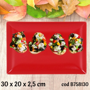 Tava ceramica, platou servire 30x20x2,5 cm-Ming II,Tava ceramica, platou servire, Tava decorativa din ceramica, Platou de prezentare ceramic, Vas pentru servire ceramic, Tava de aperitive din ceramica, Platou elegant din ceramica, Tava pentru bufet cerami