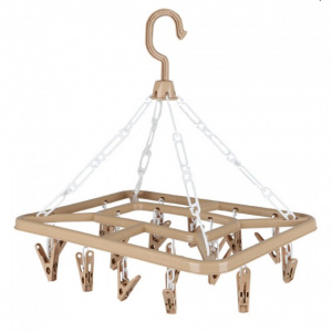 Uscator de rufe cu 18 carlige, dreptunghiular, 31x33 cm, bej
