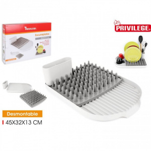 Uscator vesela cu tavita si picurator Privilege. Happymax.ro   Scurgator vesela din plastic.  Uscator vesela cu tavita si picurator, 45x32x13, Privilege,uscator vase, tava pentru scurs, picurator ustensile bucatarie, suport pentru vase, accesorii bucatari