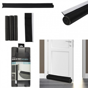 Banda etansare usa impotriva frigului si a curentului, rotunda, din spuma, 90x5x5 cm, negru, Happymax, Protectie usa anticurent, adeziva, silicon, 100x6x0.5 cm, alb, Happymax, Protectie usa anti curent , anti praf si insecte, adeziv 3M, din silicon, prote