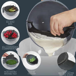 Bol multifunctional cu spatula tip racleta integrata