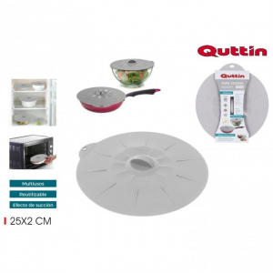 Capac de silicon cu maner pentru oale si vase 25x2 cm Quttin, capace silicon reutilizabile, capace universale din silicon, capace flexibile silicon, set 6 capace din silicon flexibil,Capac silicon cu maner pentru oale si vase, capac silicon pentru gatit, 