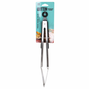 Cleste bucatarie, pentru servire, inox, 34,5 cm, Quttin. Cleste bucatarie inox, cleste servire cu capete nylon-26 cm, Ustensile bucatarie pentru servit,Cleste bucatarie, ustensila bucatarie, clesti gatit, accesorii culinare, clesti bucatarie inox, bucatar