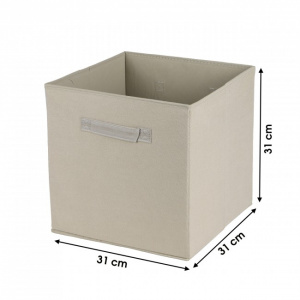 Cutie depozitare pliabila tip cub, textura velur, gri papirus, 31x31 cm, Happymax, cub textil cos pentru depozitare, cutii cosuri pentru depozitat, cos textil, cub textil, Cutie pliabila pentru depozitare, tip cub 30x30x30 cm