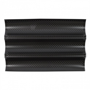 Forma perforata cuptor pentru preparare 3 baghete, 38x24,5x2.2 cm