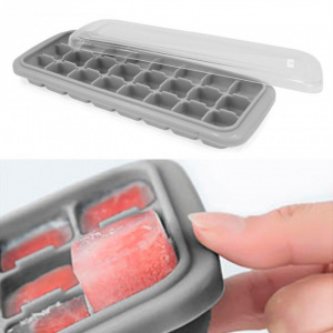 Forma silicon flexibil 24 cuburi gheata, cu capac, 24x10x2,5 cm, Happymax