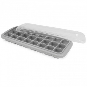 Forma silicon flexibil 24 cuburi gheata, cu capac, 24x10x2,5 cm, Happymax