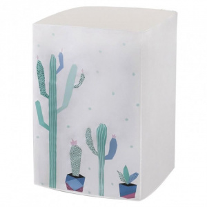 Husa protectie masina spalat, deschidere verticala, 62x56x84 cm, model cactusi, Happymax