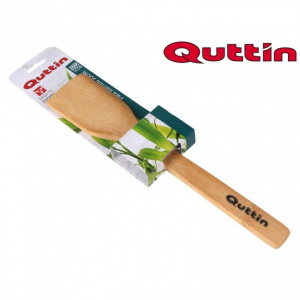 Lingura de gatit perforata din lemn de bambus 33 cm-Quttin, Lingura dreapta din lemn bambus cu orificii-Quttin Set 2 buc. lingura lemn, lingura de lemn, linguri de lemn simple,Lingura dreapta lemn bambus pentru amestecat, Lingura de lemn pentru amestecat,