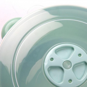 Oala cuptor microunde rotund -1 l - Verde Happymax, vase pentru microunde, vase speciale pentru cuptorul cu microunde, bol plastic pentru microunde, recipient microunde pentru gatirea rapida, recipient pentru microunde, Oala cuptor microunde Vas pentru ga