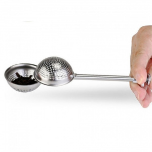 Recipient inox infuzie ceai cu buton deschidere, 18,5x5cm, Happymax , infuzor glisant, infuzor plante aromatice, infuzor plante medicinale,infuzoare si strecuratoare ceainice si accesorii ceai