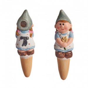 Recipient irigator pentru ghivece, ceramica Helda cu floare, 4x4x15 cm