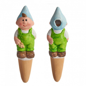 Recipient irigator pentru ghivece, ceramica, Thorgar cu floare, 4x4x15 cm