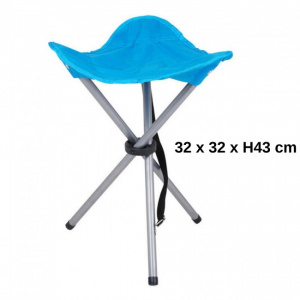 Scaun trepied, model taburet camping, pliabil Oxford, albastru