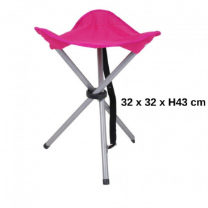 Scaun trepied, model taburet camping, pliabil Oxford, fuchsia
