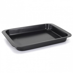 Set 3 forme patiserie, din otel carbon - tava, forma rotunda, forma dreptunghiulara, forma de copt antaderenta, tava pentru copt rotunda