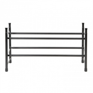 Suport de pantofi extensibil, 2 rafturi, negru Stilito