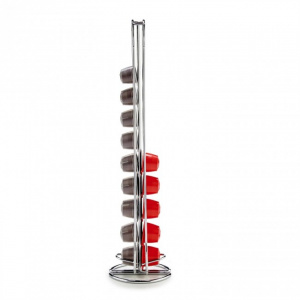 Suport inox vertical, 20 capsule mici Nespresso. Organizator capsule cafea Nespresso. 