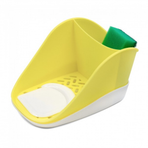 Suport organizator detergent, sapun, burete bucatarie-Krita-galben