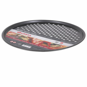 Tava perforata pentru pizza la cuptor 33cm-Quttin happymax.ro Forma pentru pizza Quttin (34 x 1 cm),Tava perforata pizza cuptor, Tava gatit pizza perforata, Tava coacere pizza cuptor perforata, Tava pentru pizza cu gauri, Tava pizza crocanta cuptor, Acces