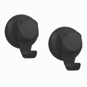 2 carlige cu ventuza Bestlock Black, carlige de prosoape cu ventuza 