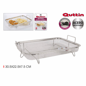 Tava perforata cuptor sau gratar-Algon. Tava cu gauri pentru carne, legume,.cartofi la cuptor sau gratar, tava perforata pentru cuptor, Cos tip gratar pentru copt, antiaderent, 30.5x22.5x7.5, Quttin,Cos pentru prajit sau gatit la cuptor Accesoriu gatit cu