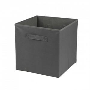 Cutie depozitare pliabila tip cub, textura velur, gri, 31x31 cm, Happymax, cub textil cos pentru depozitare, cutii cosuri pentru depozitat, cos textil, cub textil, Cutie pliabila pentru depozitare, tip cub 30x30x30 cm
