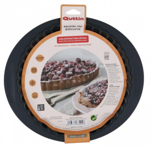 Forma copt silicon pentru tarta, structura metalica 24,3 cm-Quttin  tava dantelata pentru tarta, tava de copt rotunda, tava rotunda pentru tort,Forma siliconica pentru copt tarta Forma de silicon pentru tarte coapte Forma pentru tarta din silicon rezisten