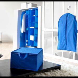 Husa lunga pentru haine-bleu 137 cm
