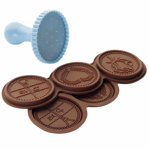 Kit forme silicon+decupator biscuiti ciocolata-Ibili