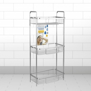 Mini etajera aluminiu pentru baie, 3 rafturi-Confortime