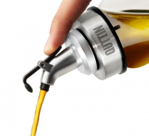 Oliviera sticla cu picurator si capac, 250 ml, Happymax,oliviera sticla, picurator ulei, recipient otet, oliviera cu capac, sticla 250 ml, depozitare ulei, recipient transparent, capac inox, oliviera bucatarie, Happymax oliviera, oliviera eleganta, olivie