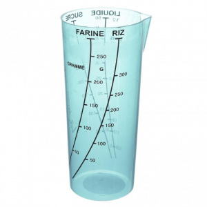 Pahar plastic gradat, dozare bucatarie, lichide si solide, 16,1x8.5x8 cm,albastru,  Happymax