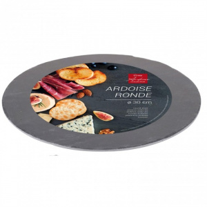 Platou rotund ardezie pentru servire, 30 cm. Farfurie ardezie rotun	 1da